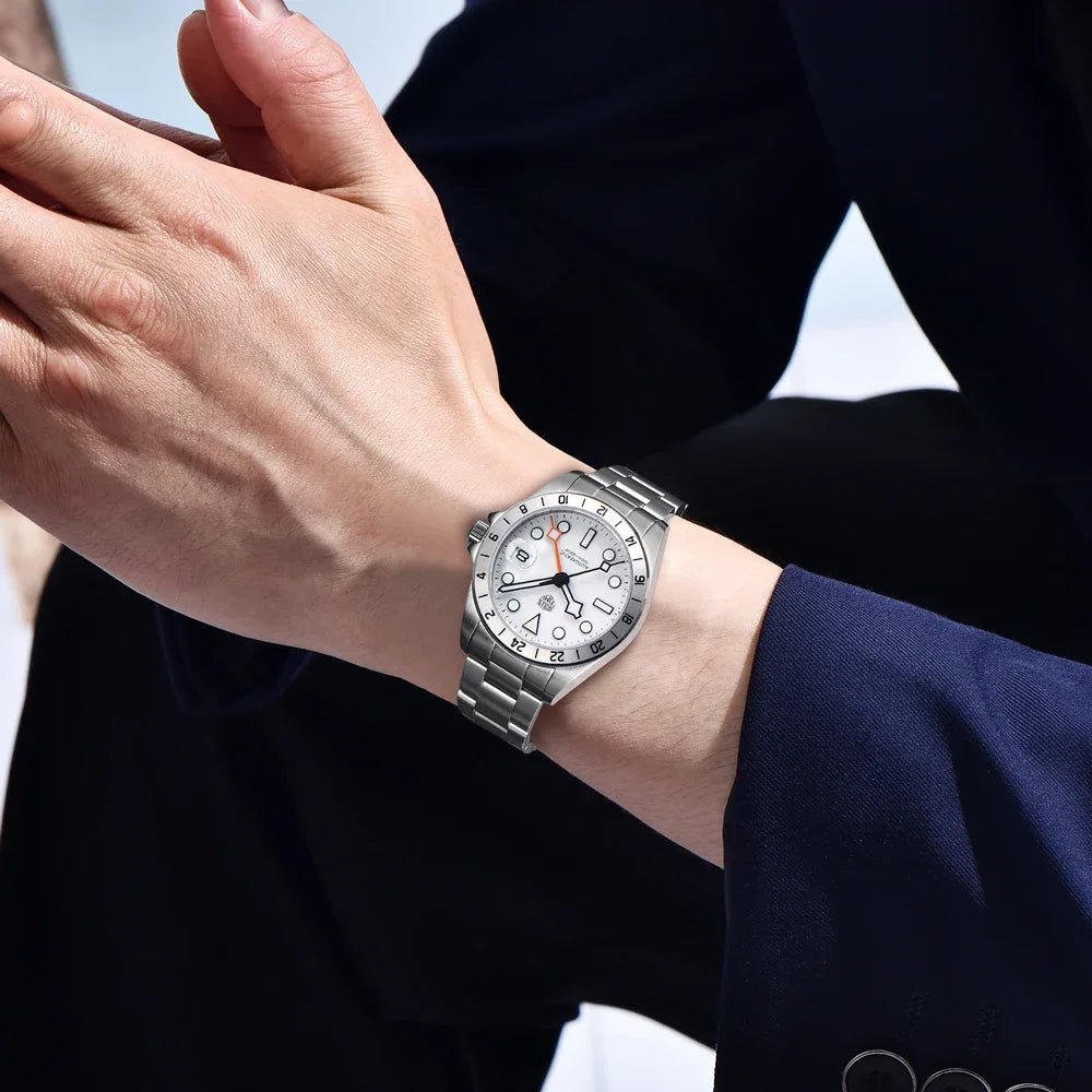 RollsTimi New GMT Automatikuhr RT-7911 mit NH34A Uhrwerk in Edelstahl Michas.Zeithaus