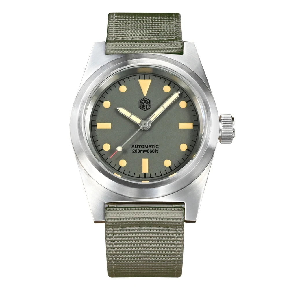 San Martin Modell SN029-G-C Pilot Vintage Automatikuhr wasserdicht 20Bar
