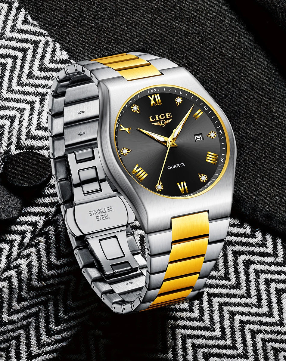 LIGE 2025 neue einfache Business-Herrenuhr Quarz-Armbanduhr