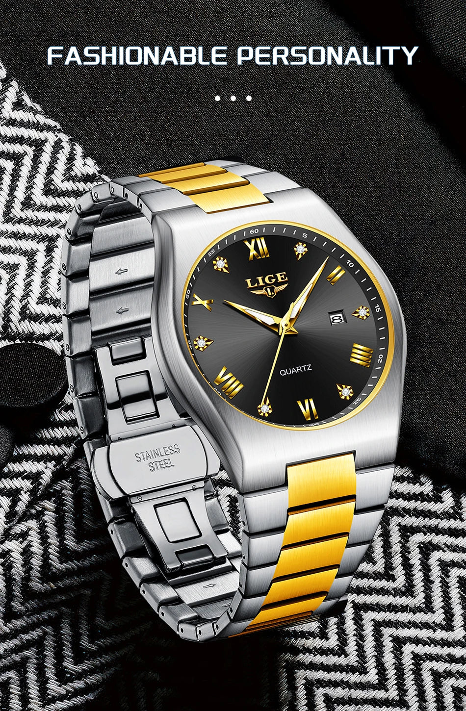 LIGE 2025 neue einfache Business-Herrenuhr Quarz-Armbanduhr