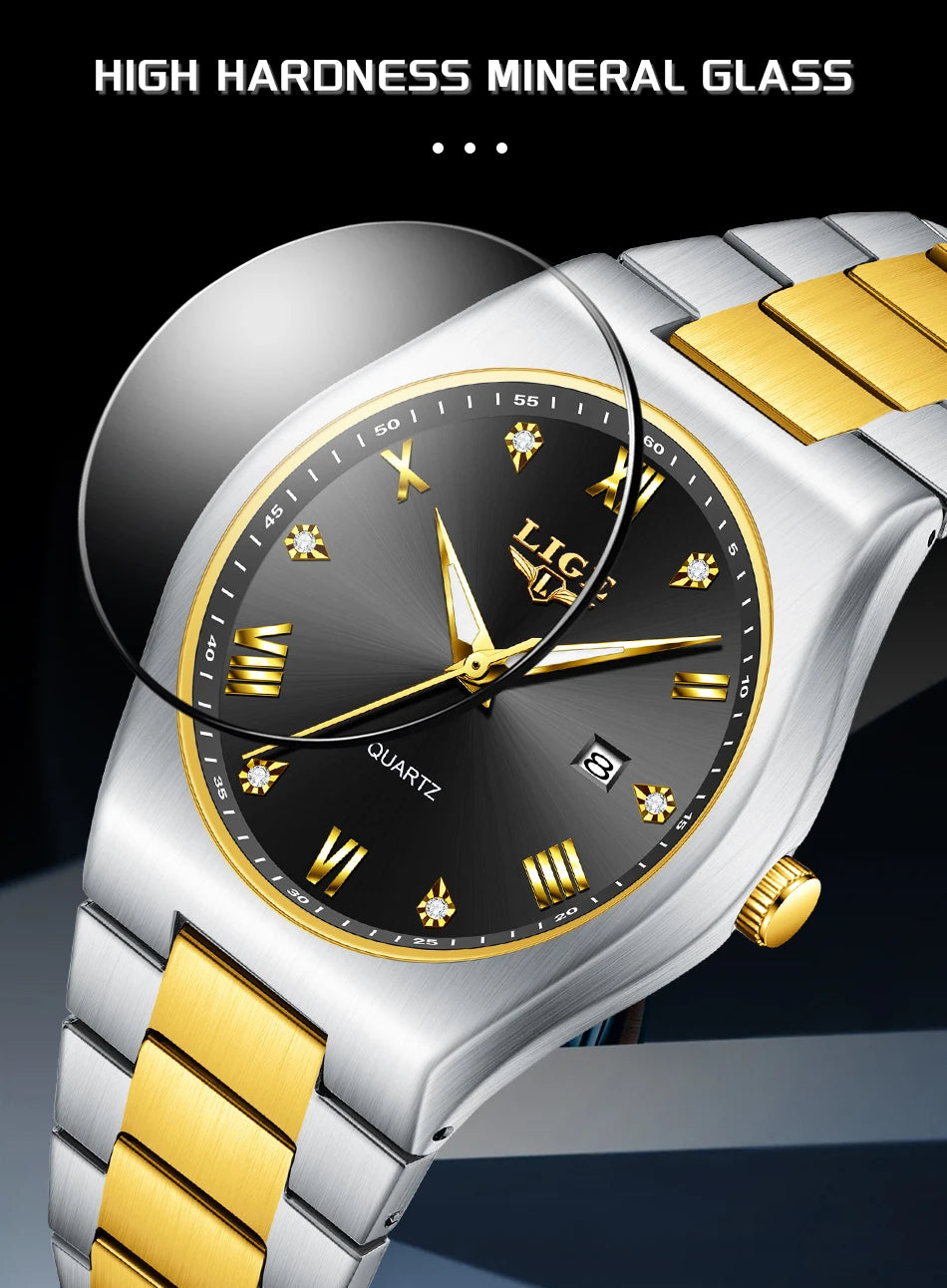 LIGE 2025 neue einfache Business-Herrenuhr Quarz-Armbanduhr