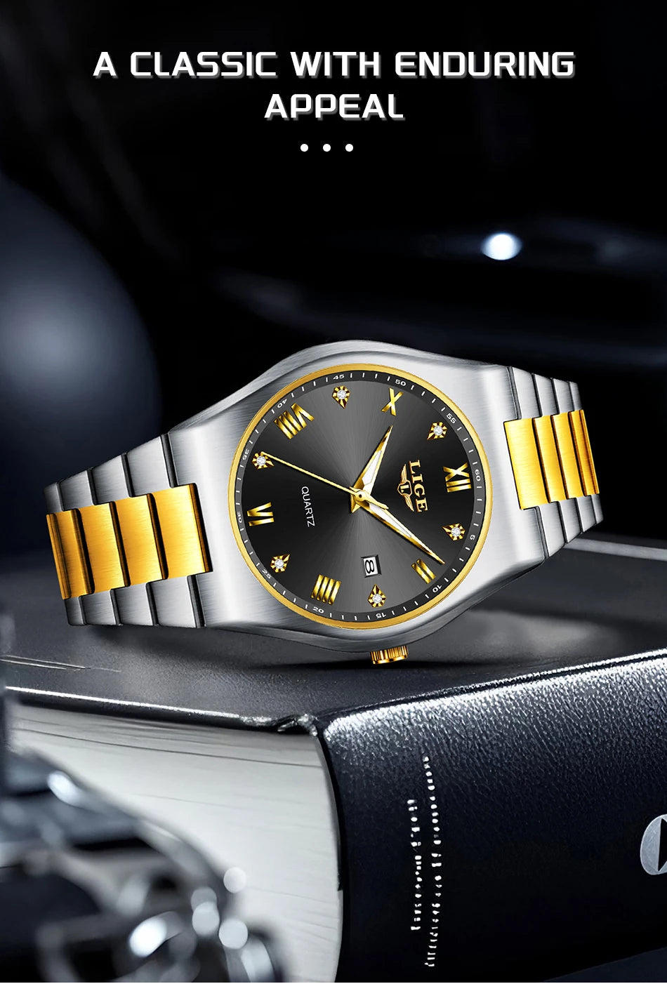 LIGE 2025 neue einfache Business-Herrenuhr Quarz-Armbanduhr