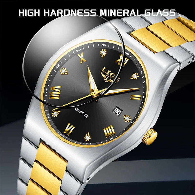 LIGE 2025 neue einfache Business-Herrenuhr Quarz-Armbanduhr