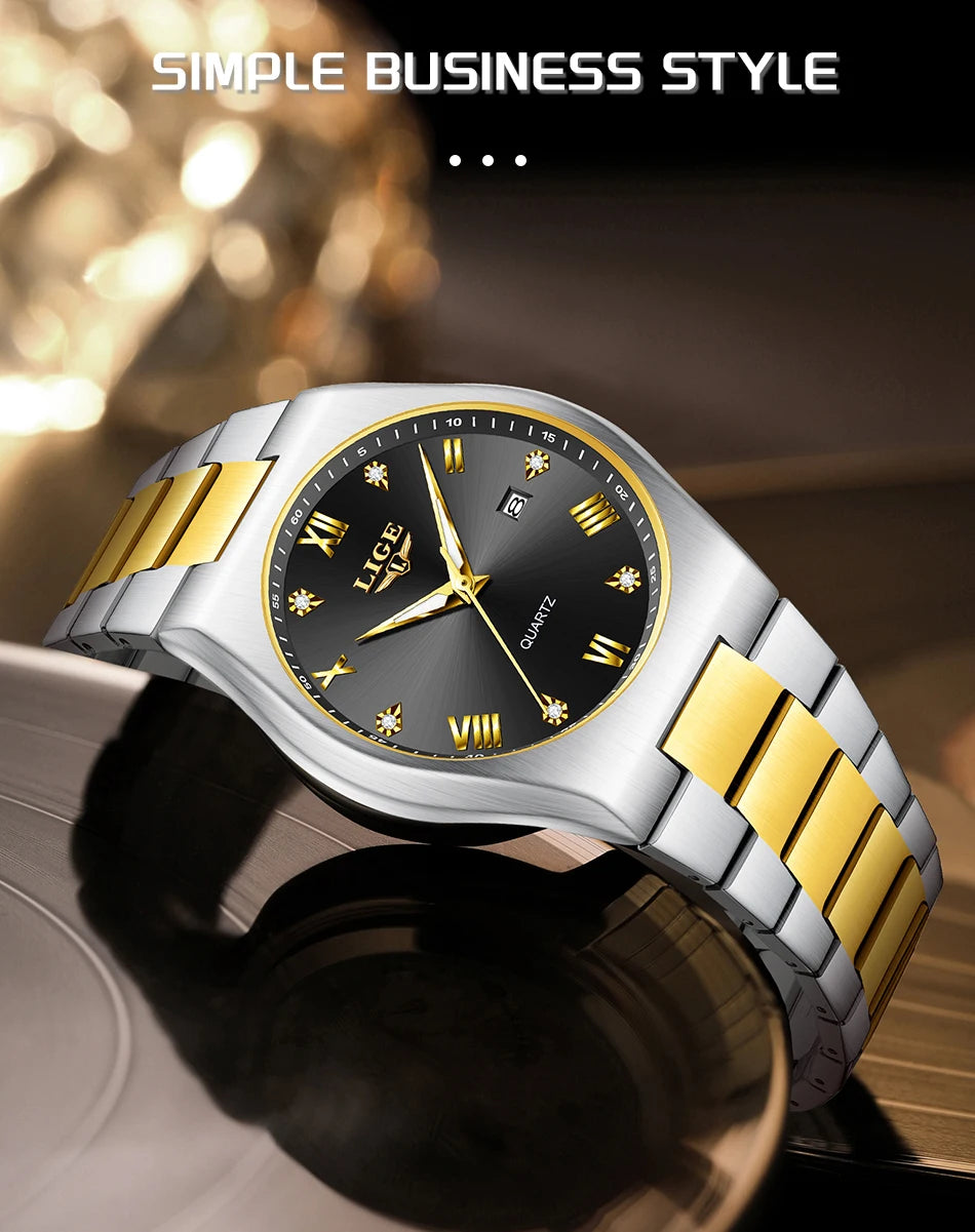LIGE 2025 neue einfache Business-Herrenuhr Quarz-Armbanduhr