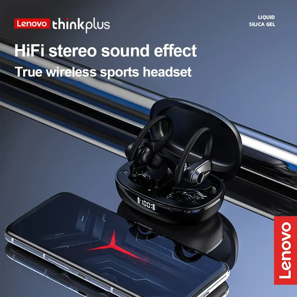 Lenovo LP75 TWS Drahtlose Bluetooth V5.3 Kopfhörer IPX5 Digital Display Ohrbügel Ohrhörer HiFi Stereo Noise Reduction Kopfhörer