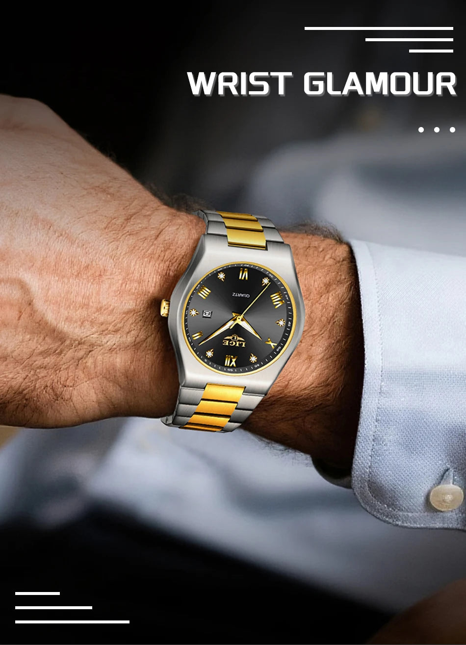 LIGE 2025 neue einfache Business-Herrenuhr Quarz-Armbanduhr