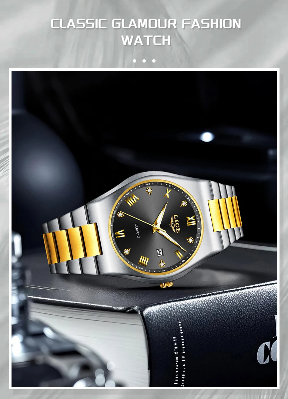 LIGE 2025 neue einfache Business-Herrenuhr Quarz-Armbanduhr