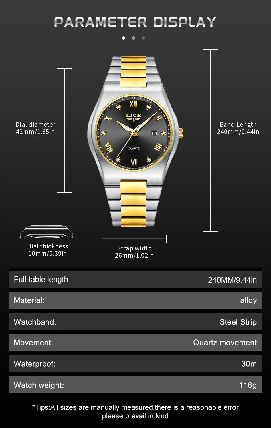 LIGE 2025 neue einfache Business-Herrenuhr Quarz-Armbanduhr