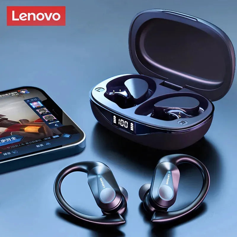 Lenovo LP75 TWS Drahtlose Bluetooth V5.3 Kopfhörer IPX5 Digital Display Ohrbügel Ohrhörer HiFi Stereo Noise Reduction Kopfhörer