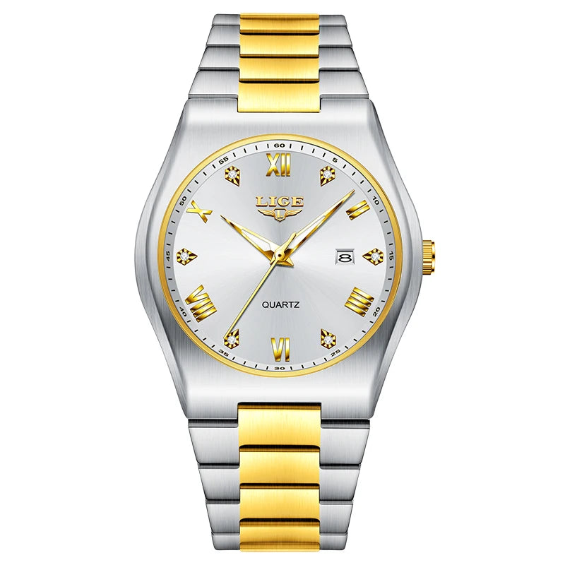 LIGE 2025 neue einfache Business-Herrenuhr Quarz-Armbanduhr