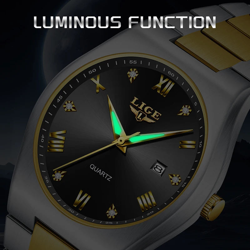 LIGE 2025 neue einfache Business-Herrenuhr Quarz-Armbanduhr