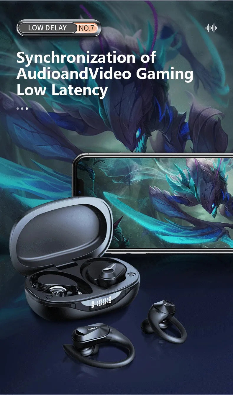 Lenovo LP75 TWS Drahtlose Bluetooth V5.3 Kopfhörer IPX5 Digital Display Ohrbügel Ohrhörer HiFi Stereo Noise Reduction Kopfhörer