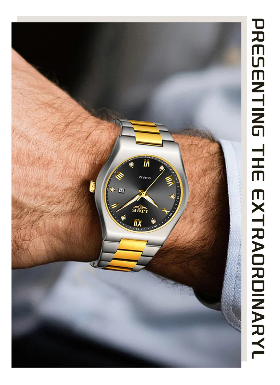 LIGE 2025 neue einfache Business-Herrenuhr Quarz-Armbanduhr