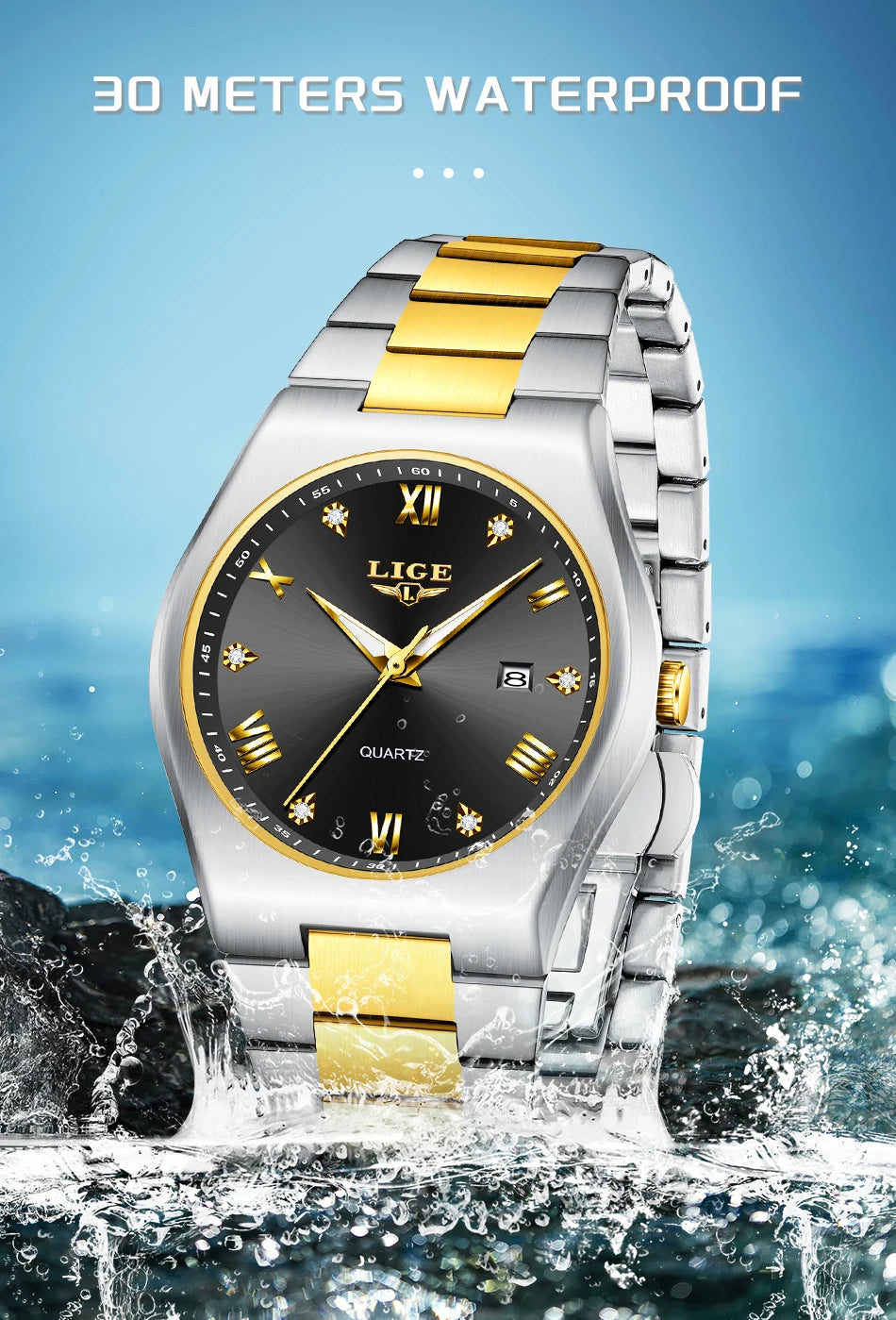 LIGE 2025 neue einfache Business-Herrenuhr Quarz-Armbanduhr