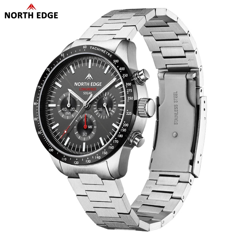 North Edge 2025 LONGWINGS Quartz Men Watch Waterproof 50M 316 Full Stainless Steel Luminous Pilot Watch Michas.Zeithaus