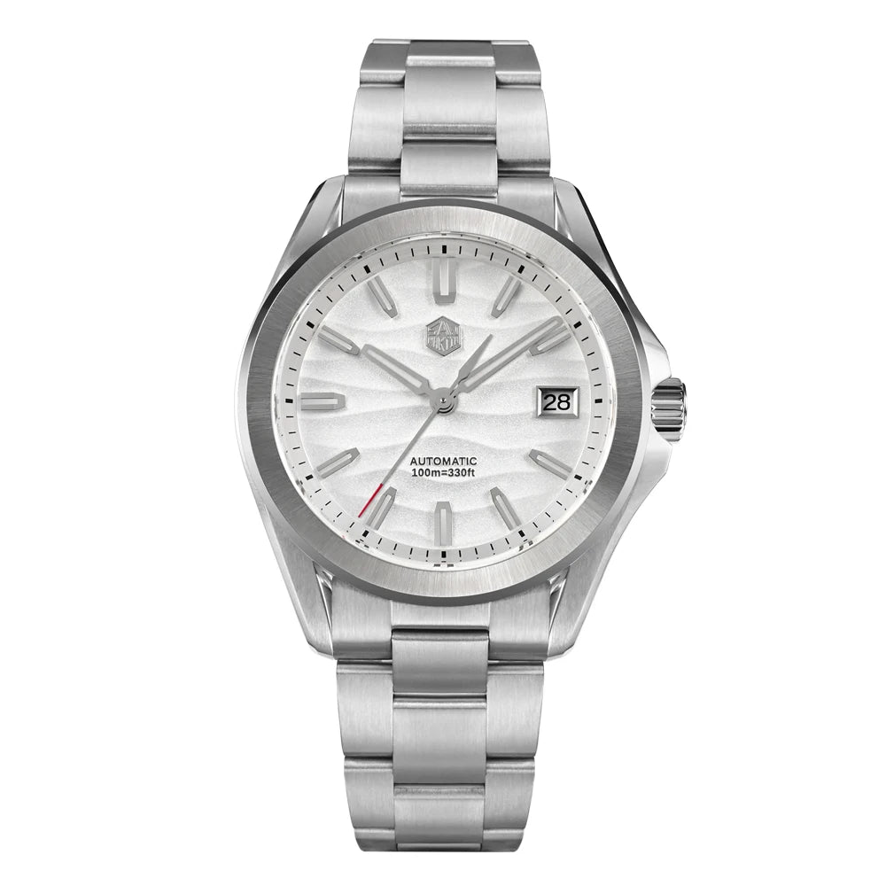 San Martin Modell SN0129 Gada Uhr 39 mm Wüstenstruktur mit NH35, Automatikuhr + Saphirglas, Wasserdicht, 100 M Leuchtend