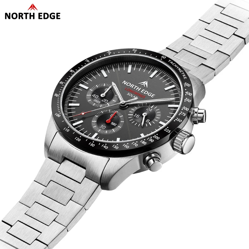 North Edge 2025 LONGWINGS Quartz Men Watch Waterproof 50M 316 Full Stainless Steel Luminous Pilot Watch Michas.Zeithaus