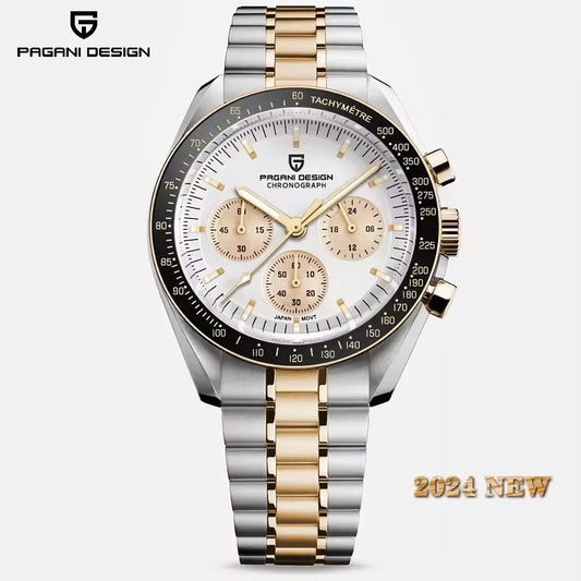 PAGANI DESIGN 2025 Silver Gold Moon Quarzuhr PD-1701 Michas.Zeithaus