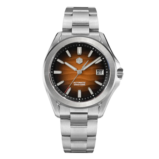 San Martin Modell SN0129 Gada Uhr 39 mm Wüstenstruktur mit NH35, Automatikuhr + Saphirglas, Wasserdicht, 100 M Leuchtend