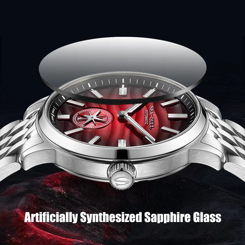 Seagull Natural Series Automatikuhr, Polaris Sub-Zifferblatt, Leuchtend, Luxus-Armbanduhr 6180 