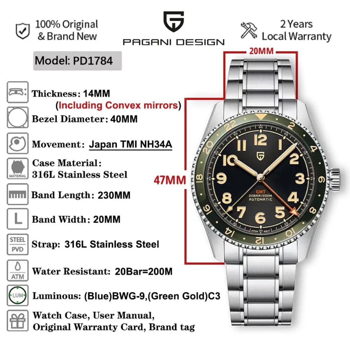 Pagani Design PD - 1784 Automatikuhr - Michas.Zeithaus