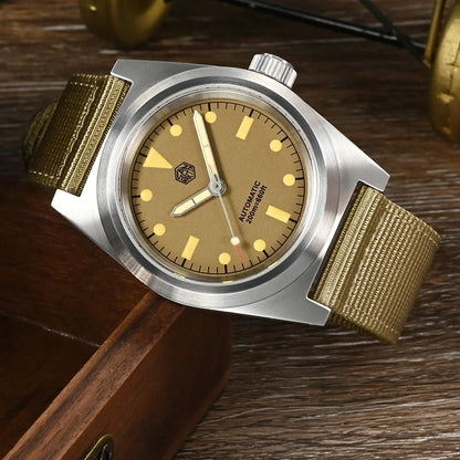 San Martin Modell SN029-G-C Pilot Vintage Automatikuhr wasserdicht 20Bar