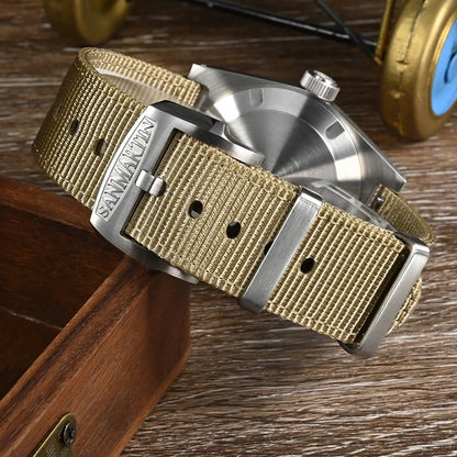San Martin Modell SN029-G-C Pilot Vintage Automatikuhr wasserdicht 20Bar