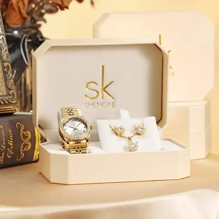 SHENGKE Luxury Jewelry Watches Bracelets Earring Necklace Gift Set Box K0039L - Michas.Zeithaus
