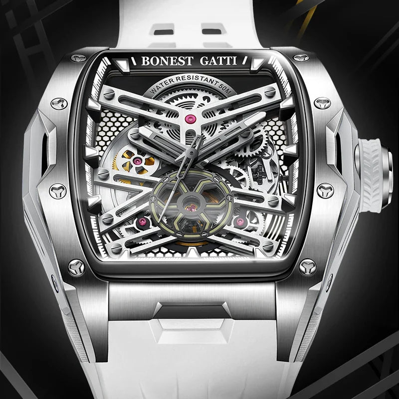 Bonest Gatti 5502 Luxury Fashion Waterproof Skeleton Mechanical Automatic Watch - Michas.Zeithaus