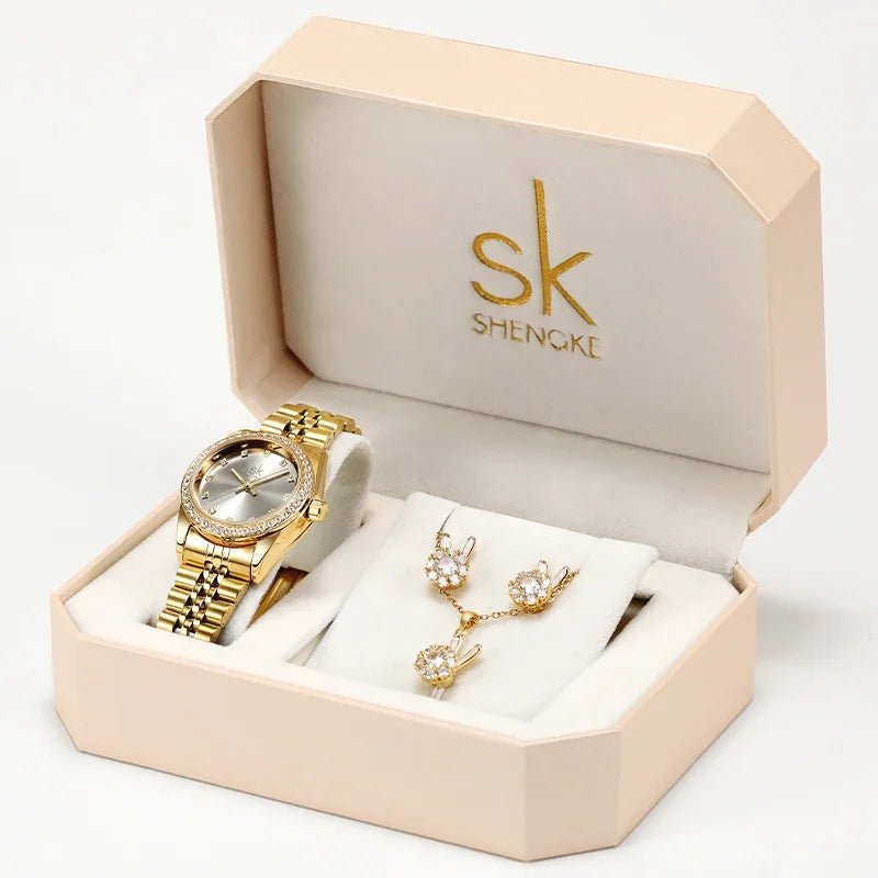 SHENGKE Luxury Jewelry Watches Bracelets Earring Necklace Gift Set Box K0039L - Michas.Zeithaus