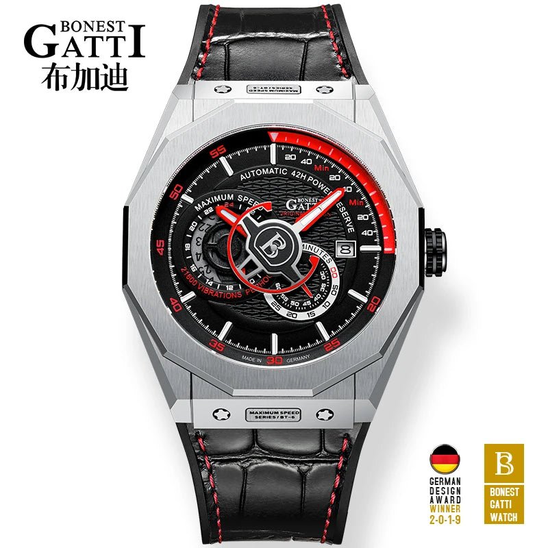 BONEST GATTI 8601 Automatic Mechanical Sport Waterproof Watch - Michas.Zeithaus