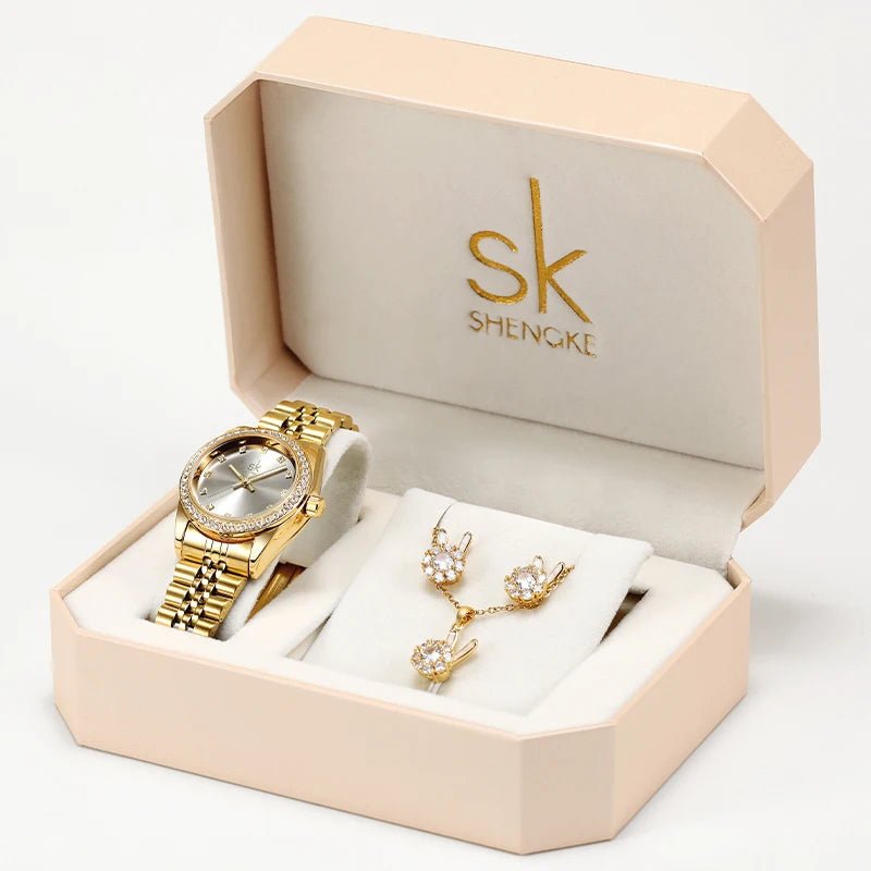 SHENGKE SK Luxury Jewelry Watches Set Bracelets & Bangles Earring Sets 95001 - Michas.Zeithaus