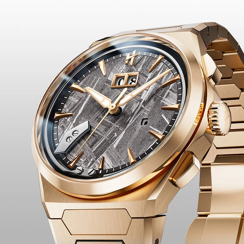 Lucky Harvey Limitierte Edition 50 Stück Automatikuhr aus Titanium Meteorite Zifferblatt Sapphire Glas