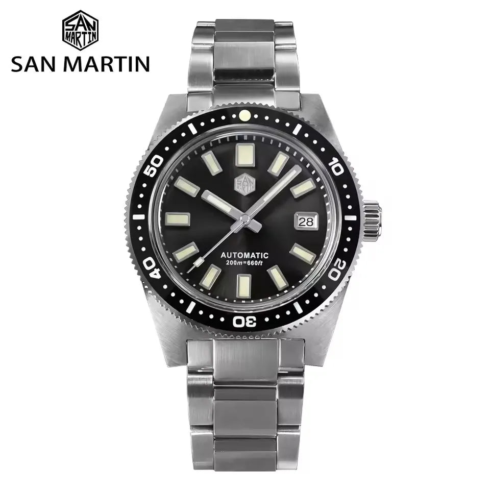 San Martin Modell SN0007 41mm V4 Taucheruhr mit NH35 Automatikuhrwerk Sapphire Glas Datumsanzeige 200m Wasserdicht