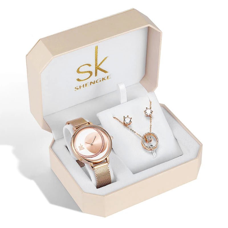 SHENGKE SK Luxury Jewelry Watches Set Bracelets & Bangles Earring Sets 95001 - Michas.Zeithaus