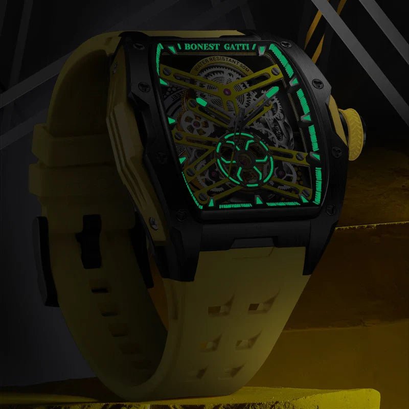 Bonest Gatti 5502 Luxury Fashion Waterproof Skeleton Mechanical Automatic Watch - Michas.Zeithaus