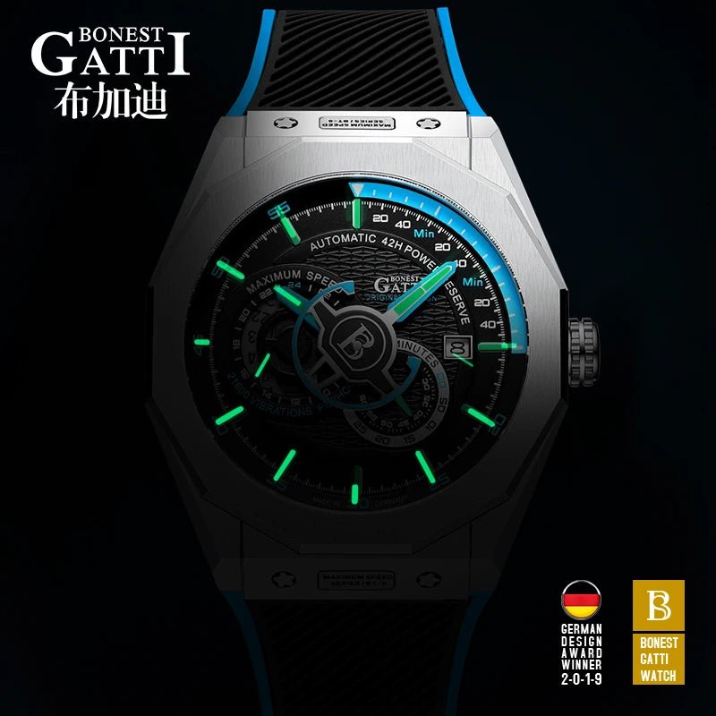 BONEST GATTI 8601 Automatic Mechanical Sport Waterproof Watch - Michas.Zeithaus