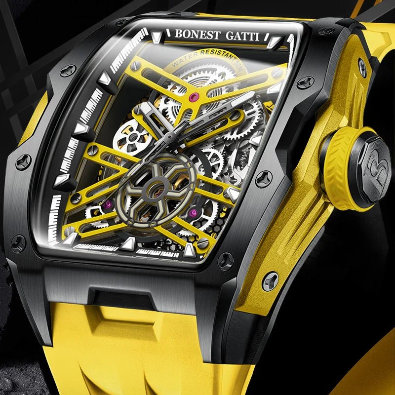 Bonest Gatti 5502 Luxury Fashion Waterproof Skeleton Mechanical Automatic Watch - Michas.Zeithaus