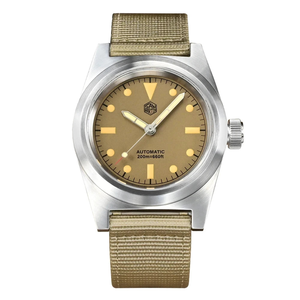 San Martin Modell SN029-G-C Pilot Vintage Automatikuhr wasserdicht 20Bar