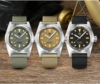 San Martin Modell SN029-G-C Pilot Vintage Automatikuhr wasserdicht 20Bar