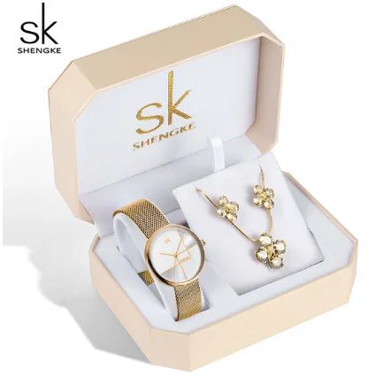 SHENGKE SK Luxury Jewelry Watches Set Bracelets & Bangles Earring Sets 95001 - Michas.Zeithaus