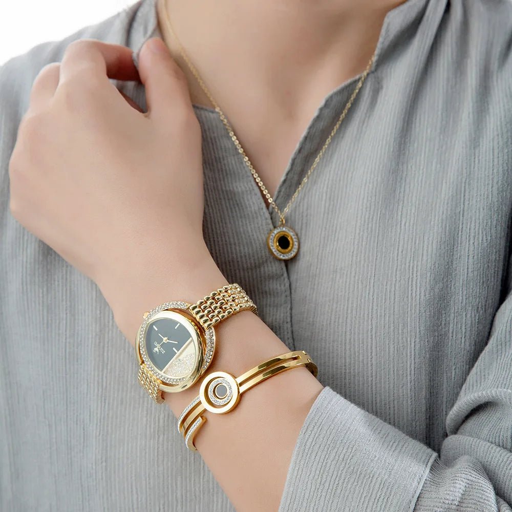 S536F Geschenkbox mit Quarzuhr, Armreif und Kette - Michas.Zeithaus