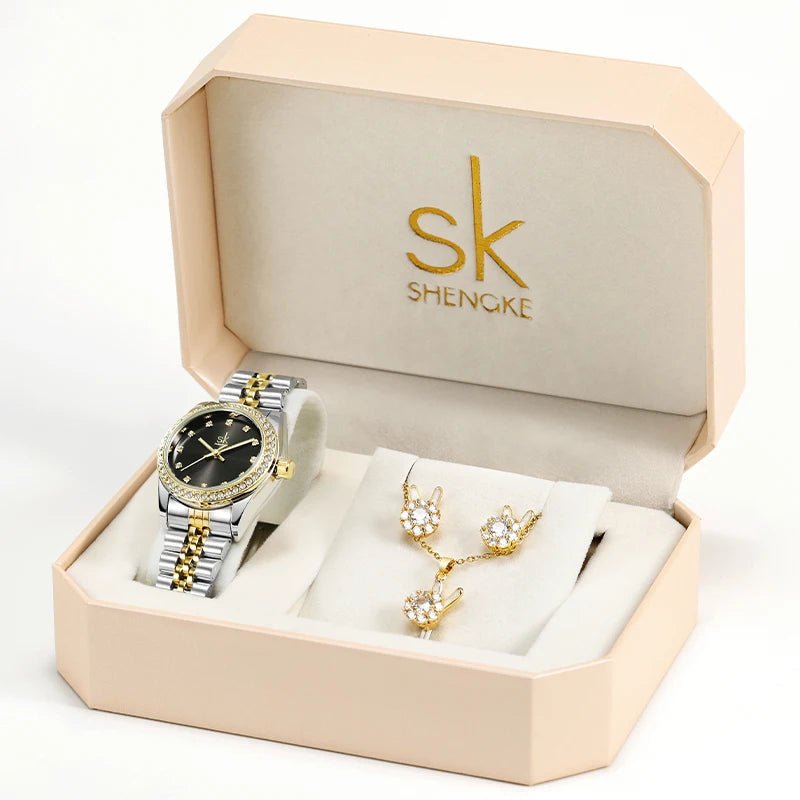 SHENGKE SK Luxury Jewelry Watches Set Bracelets & Bangles Earring Sets 95001 - Michas.Zeithaus