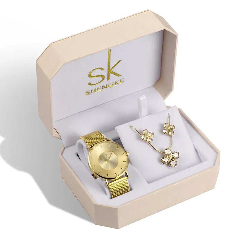 SHENGKE SK Luxury Jewelry Watches Set Bracelets & Bangles Earring Sets 95001 - Michas.Zeithaus