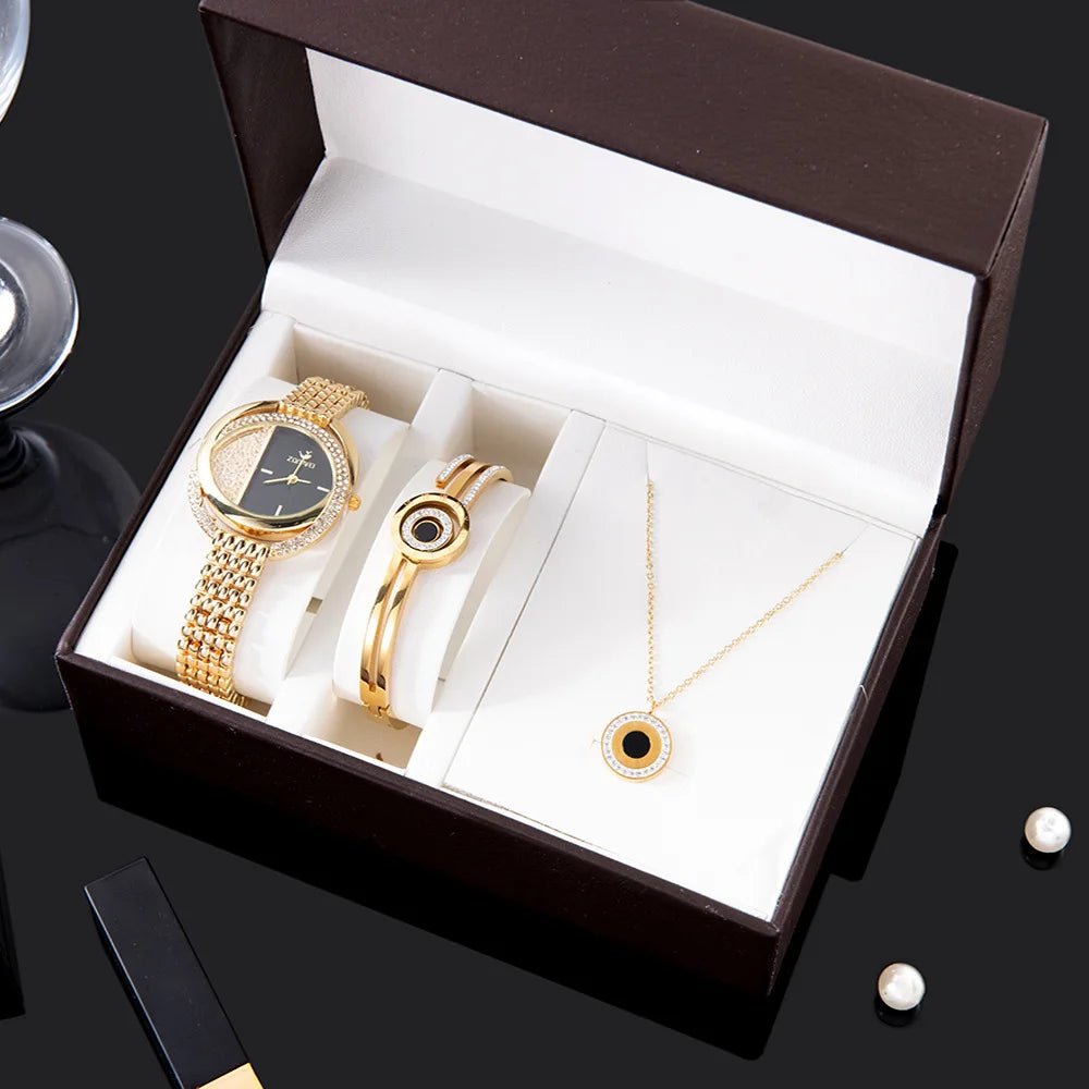 S536F Geschenkbox mit Quarzuhr, Armreif und Kette - Michas.Zeithaus