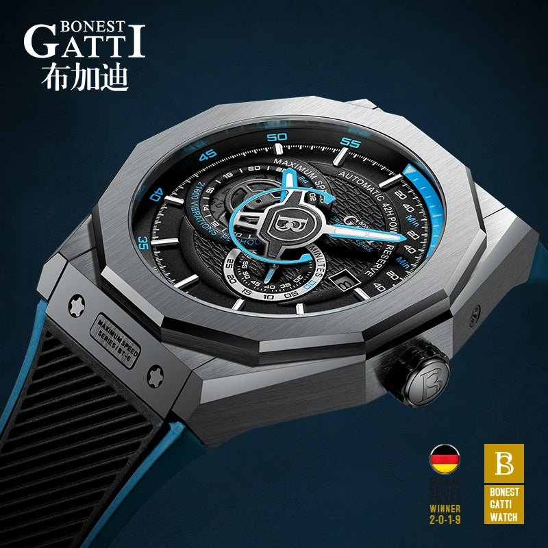 BONEST GATTI 8601 Automatic Mechanical Sport Waterproof Watch - Michas.Zeithaus