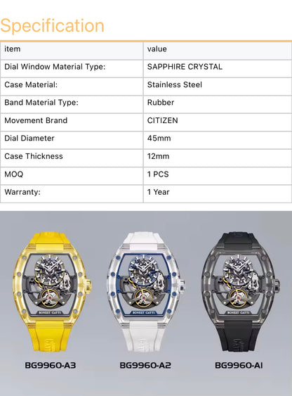Bonest Gatti Fashion Sapphire Automatic Watch BG9960