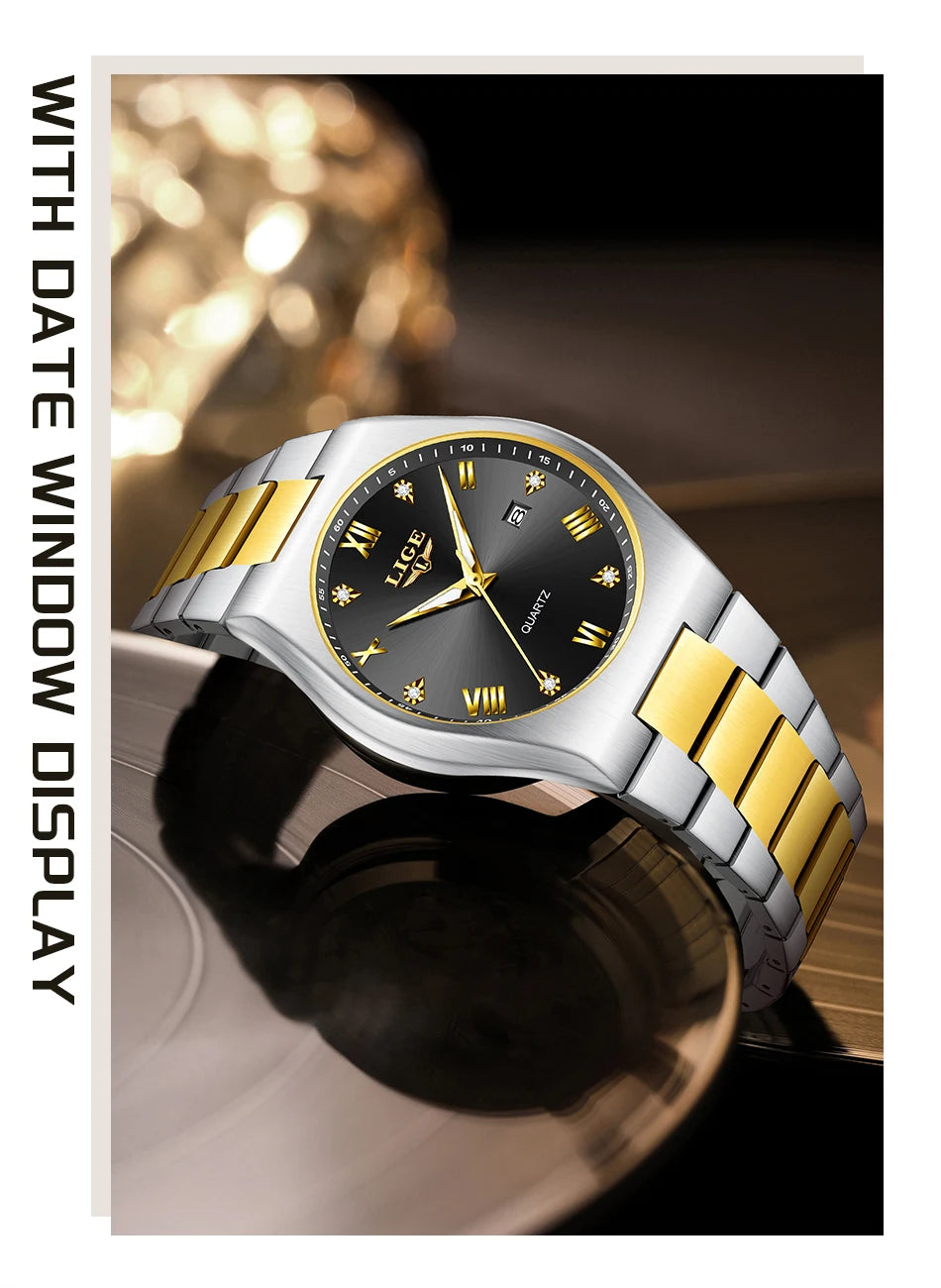 LIGE 2025 neue einfache Business-Herrenuhr Quarz-Armbanduhr