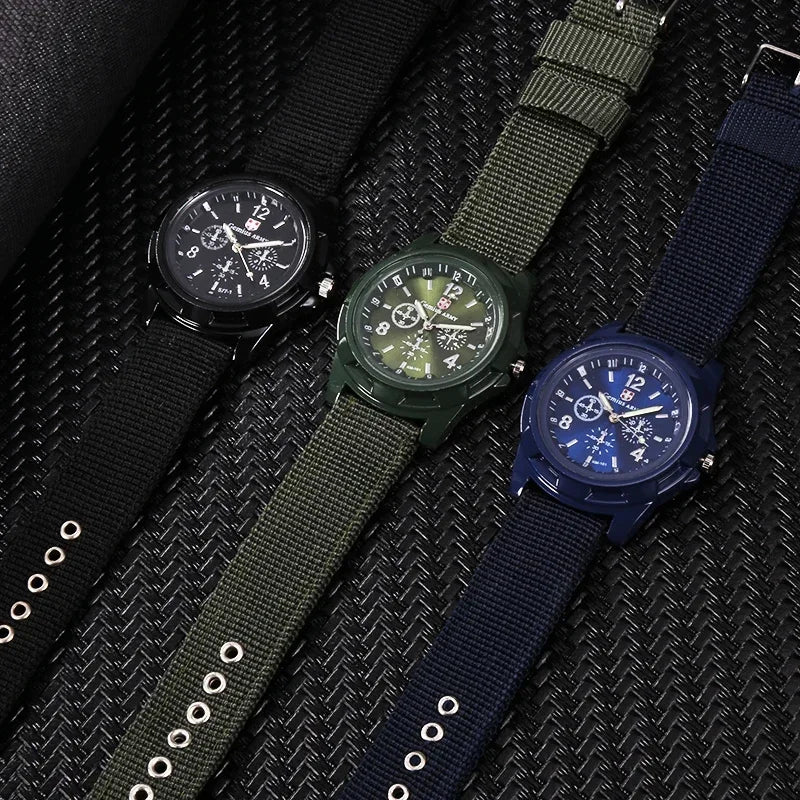 Men Army Watch Nylon Military Male Quartz Watches Fabric Canvas Strap Casual Cool Men's Sport Round Dial Relogios Wristwatch