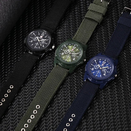 Men Army Watch Nylon Military Male Quartz Watches Fabric Canvas Strap Casual Cool Men's Sport Round Dial Relogios Wristwatch
